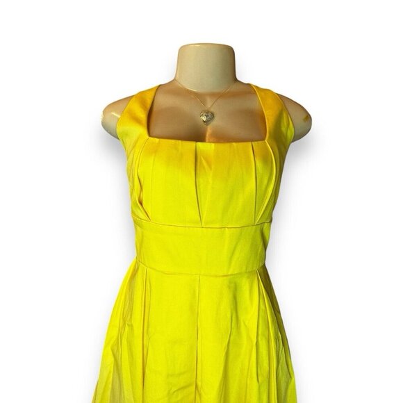 Calvin Klein Dress Size M/L Yellow Midi Fall Womens Classy - Picture 4 of 5